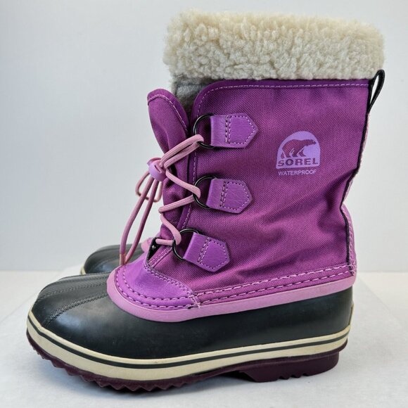 Sorel Yoot Pac Waterproof Winter Snow Boots Fuchsia Pink Lined Womens Size 5 - Picture 2 of 15